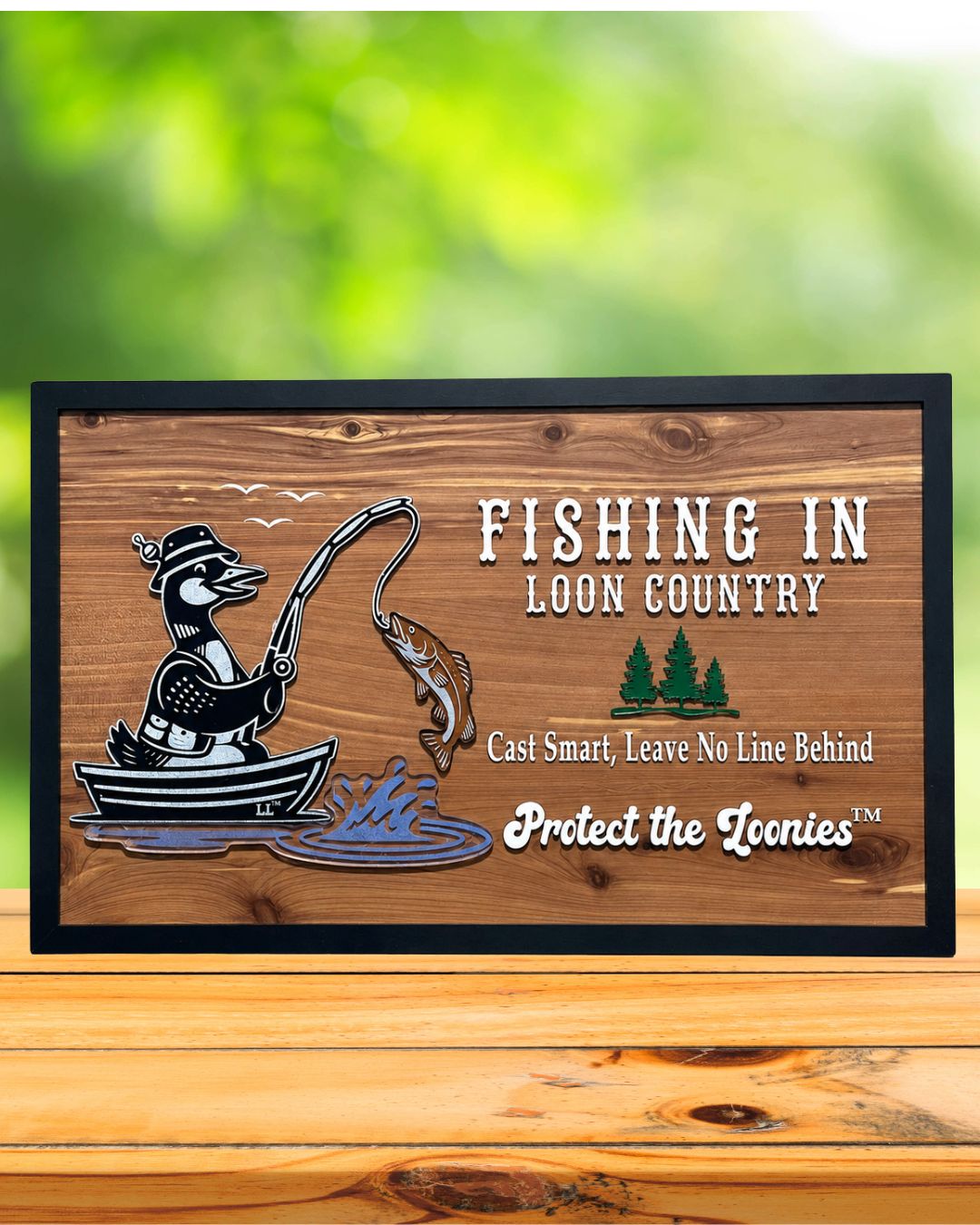 Fishing in Loon Country – Lucky Lenny Edition | Cedar Cabin Sign