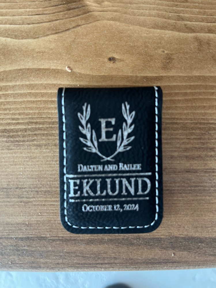 Personalized Leatherette Money Clip for Groomsmen and Dads