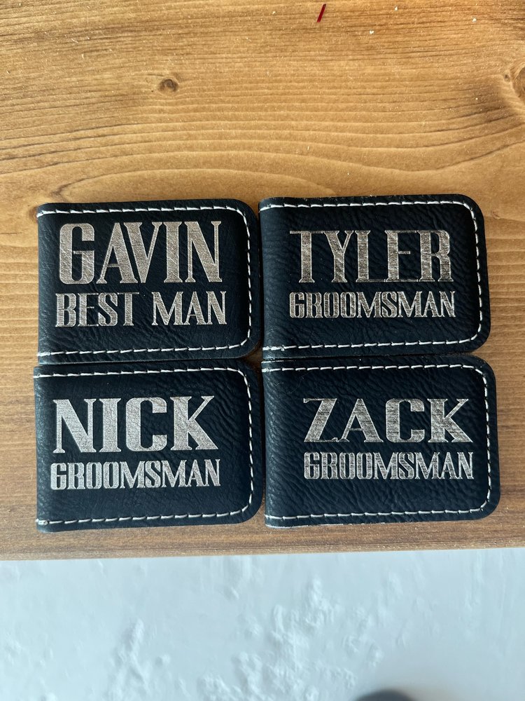 Personalized Leatherette Money Clip for Groomsmen and Dads