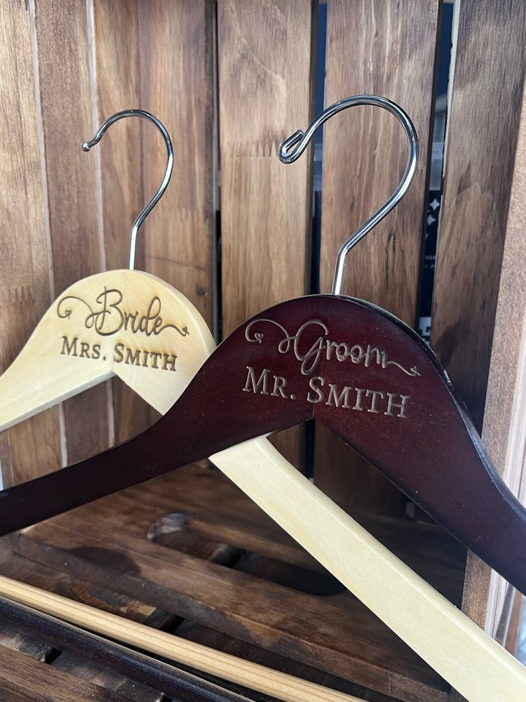Personalized Wooden Hanger with Custom Engraved Design Options
