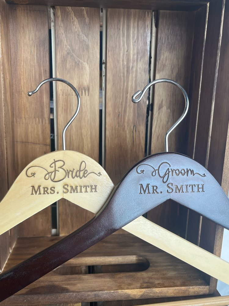 Personalized Wooden Hanger with Custom Engraved Design Options