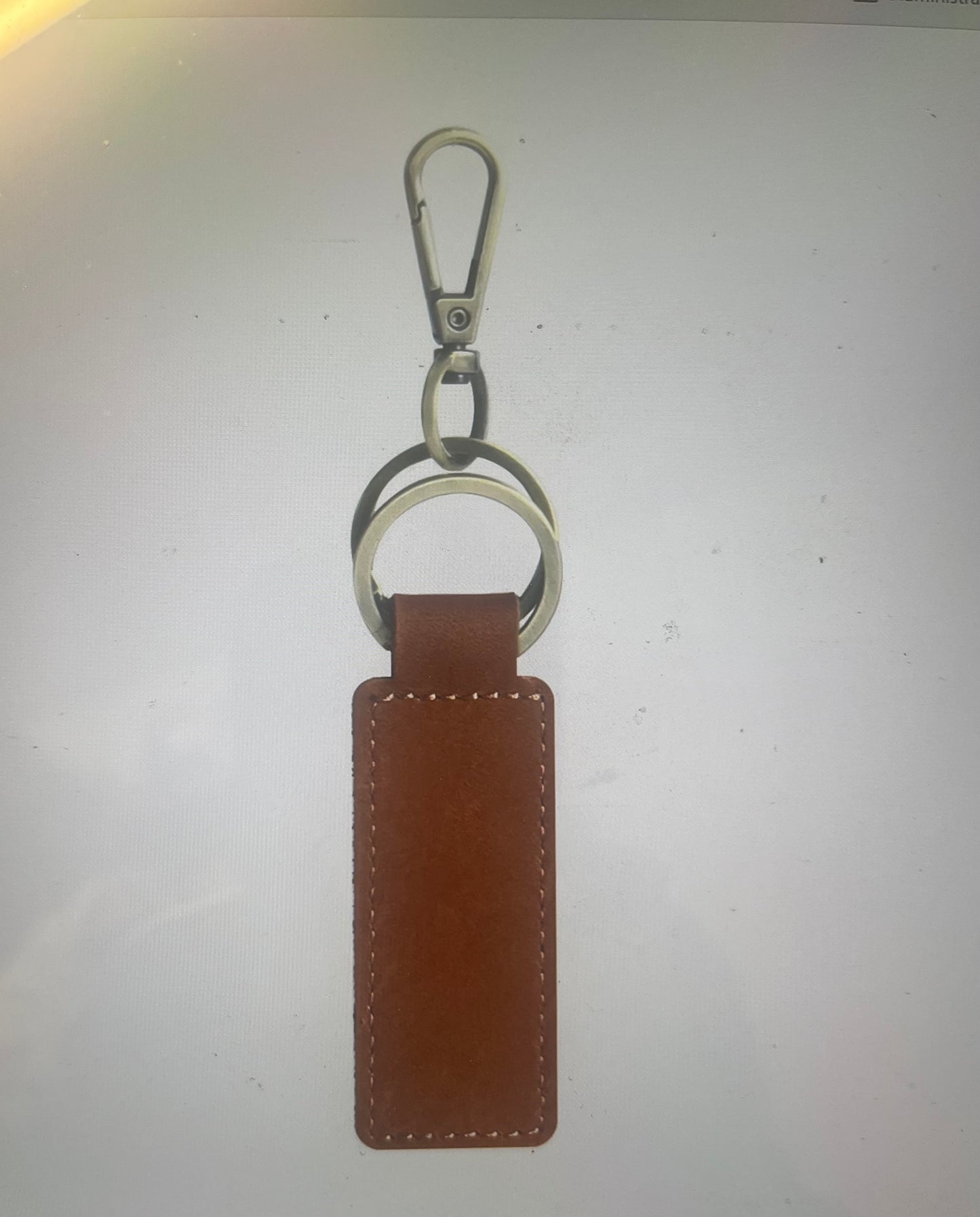 Personalized Brown Leather Keychain for Stylish Everyday Carry
