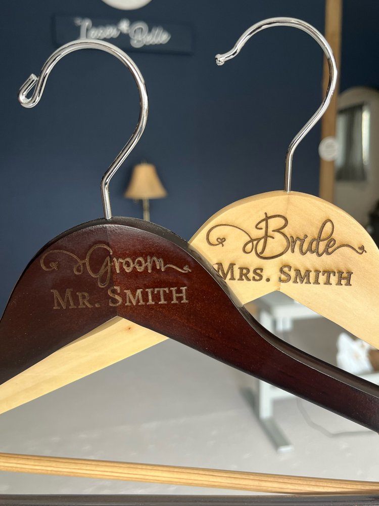 Personalized Wooden Hanger with Custom Engraved Design Options
