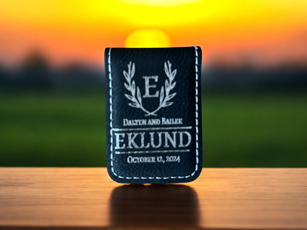 Personalized Leatherette Money Clip for Groomsmen and Dads
