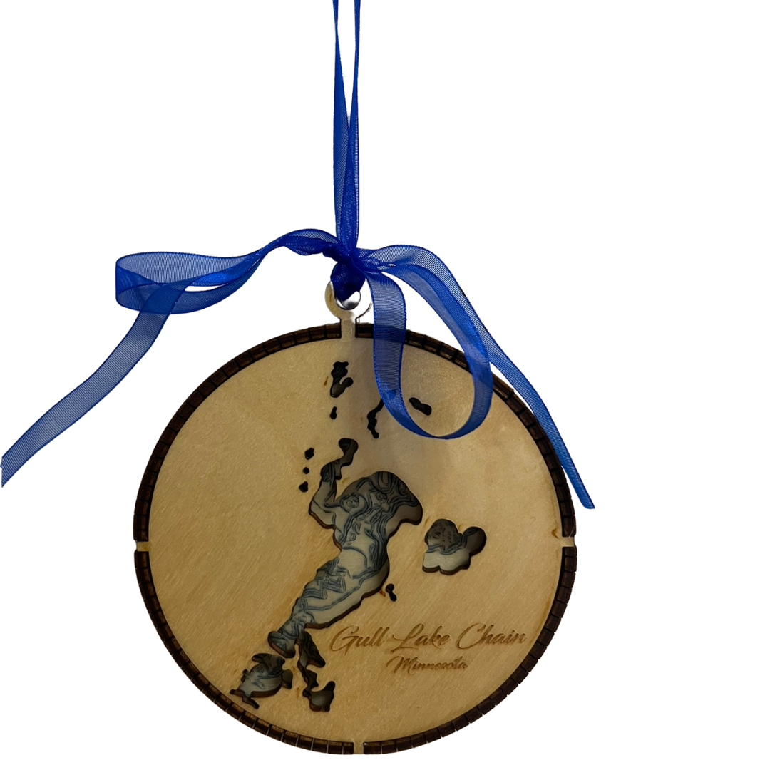 Gull Lake Chain Minnesota Ornament Layered Wood Keepsake