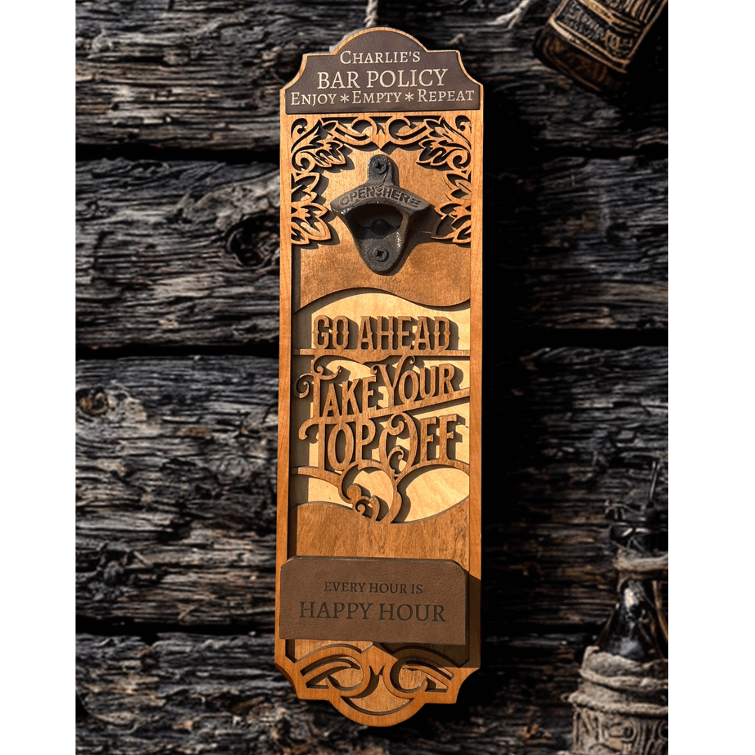 Personalized Handmade Bottle Opener Custom Engraved Gift