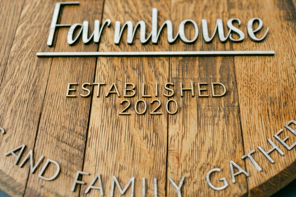 Personalized Reclaimed Whiskey Barrel Top Sign for Home Decor