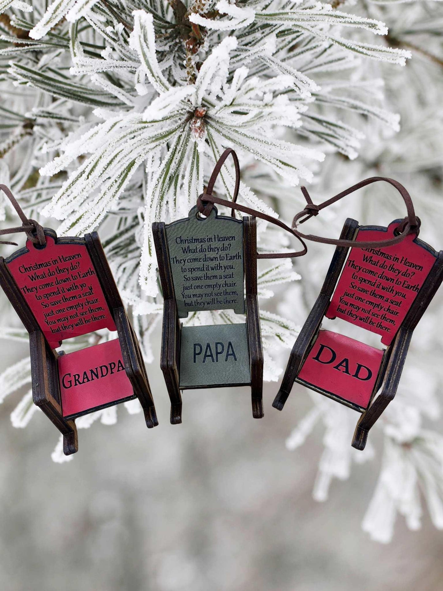 Christmas In Heaven Memorial Rocking Chair Ornament Personalized Keepsake