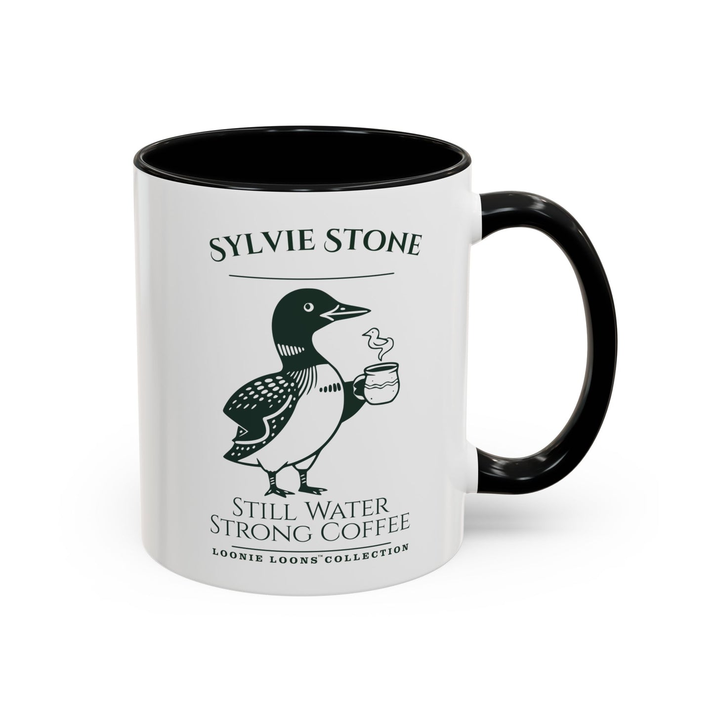 Sylvie Stone Cabin Coffee Mug – Cozy Northwoods Lake Mug