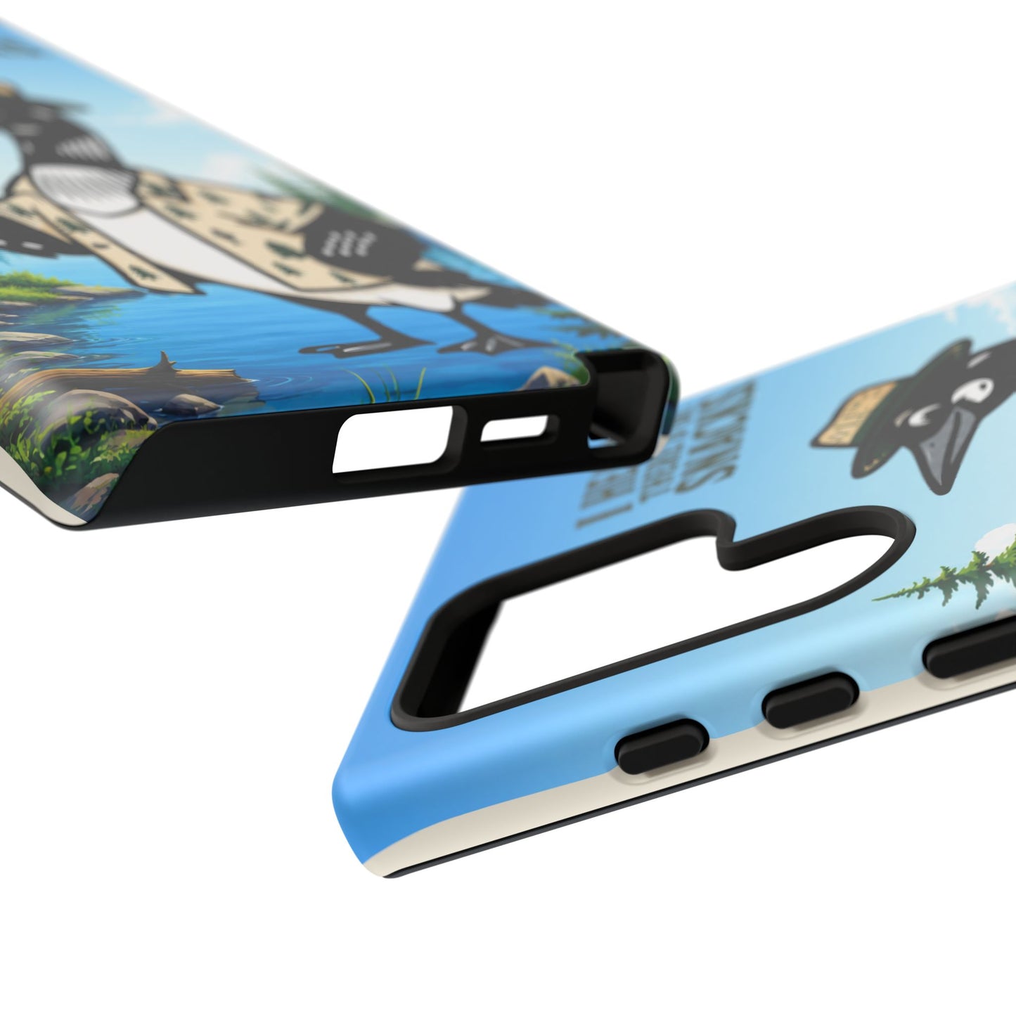Phone Case — 'I Heard There'd Be Snacks' Rustic Drinking Loon Design
