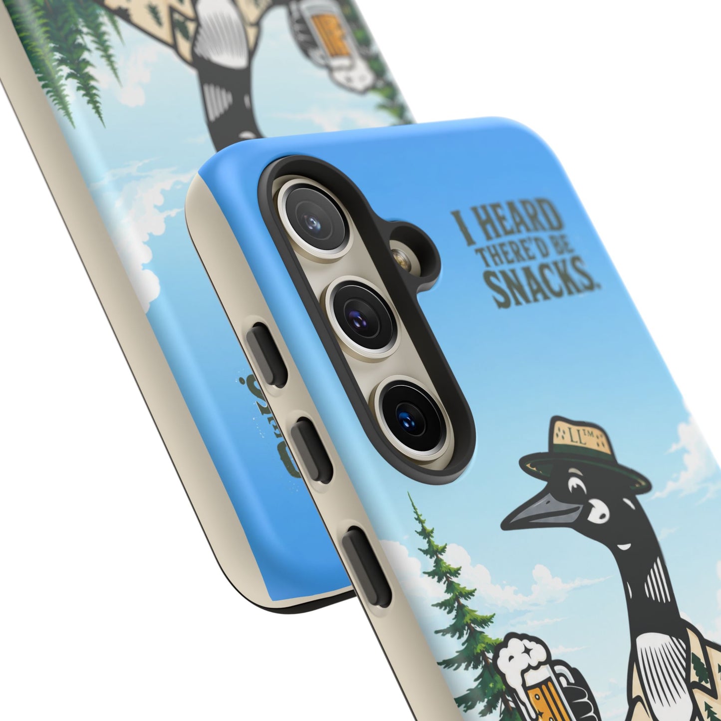 Phone Case — 'I Heard There'd Be Snacks' Rustic Drinking Loon Design