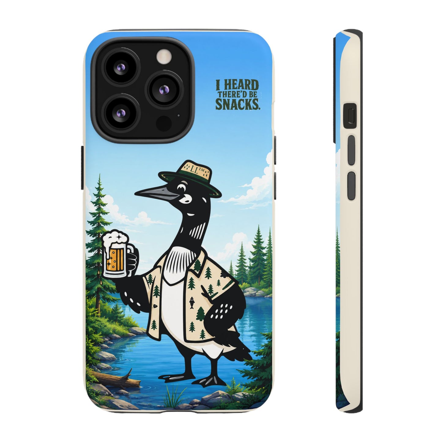 Phone Case — 'I Heard There'd Be Snacks' Rustic Drinking Loon Design