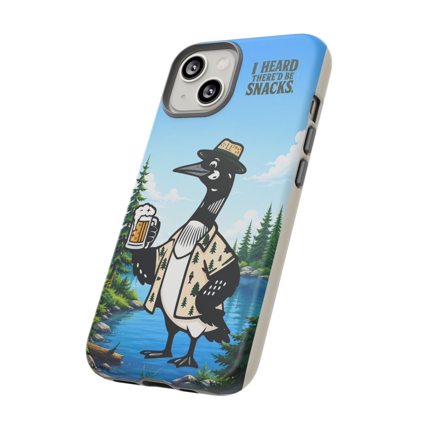 Phone Case — 'I Heard There'd Be Snacks' Rustic Drinking Loon Design
