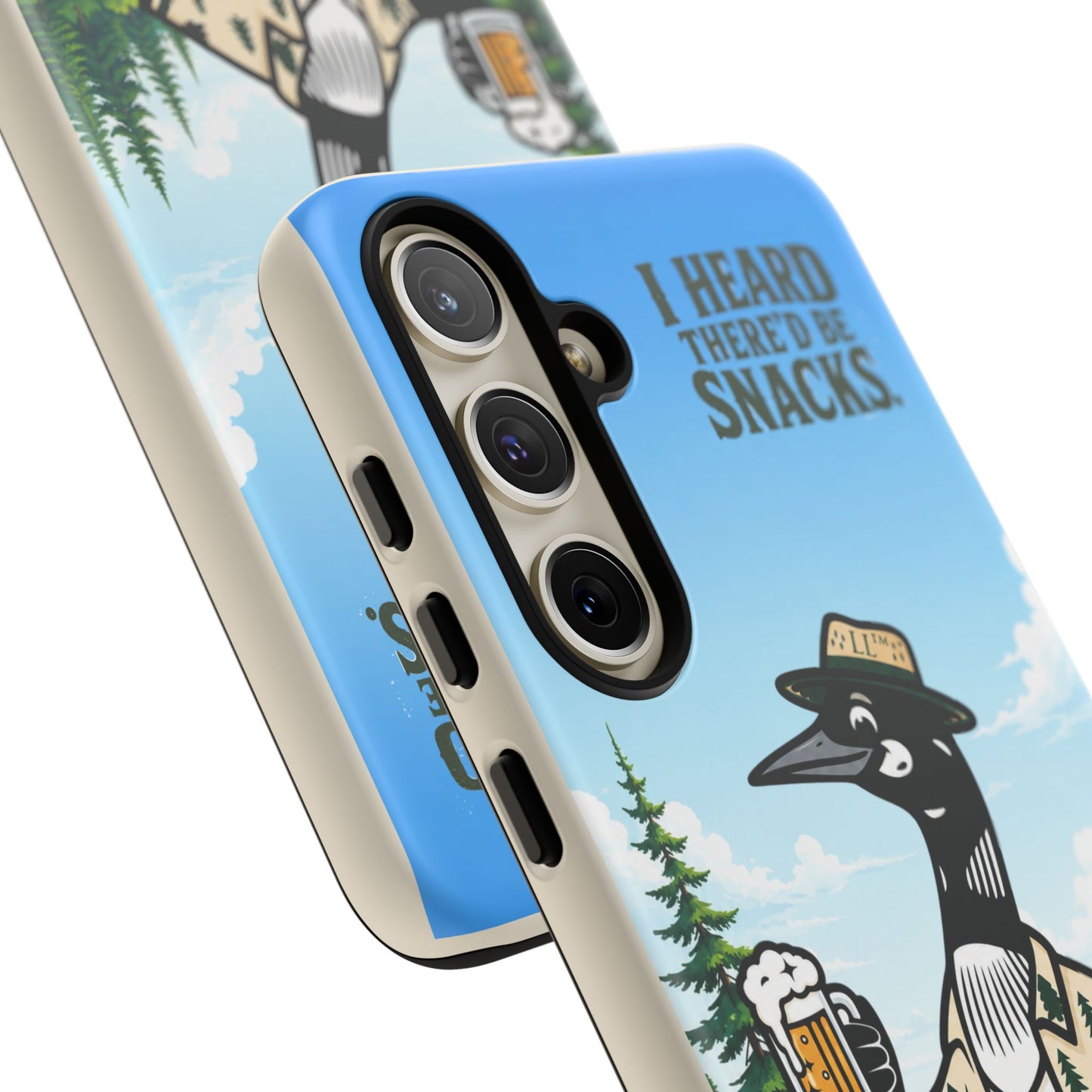Phone Case — 'I Heard There'd Be Snacks' Rustic Drinking Loon Design