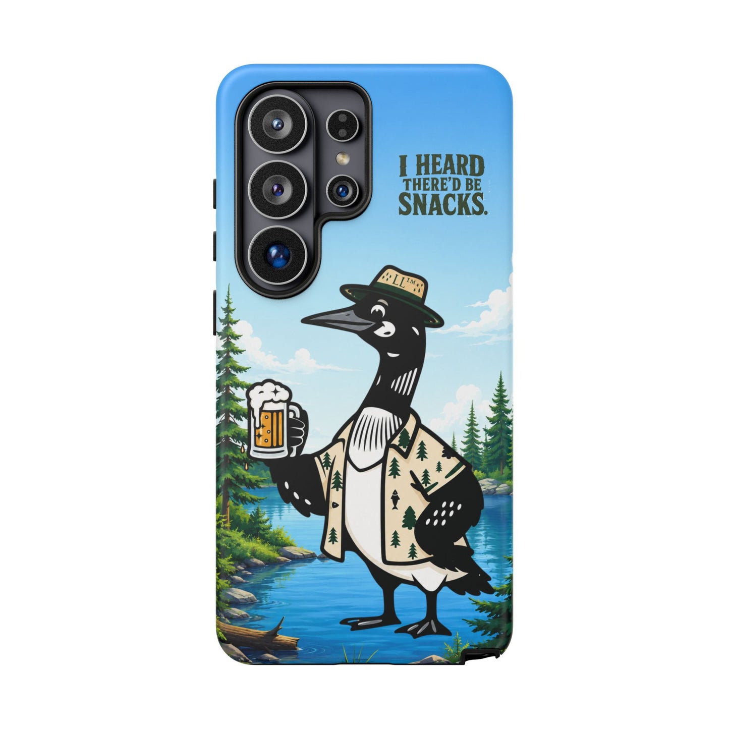 Phone Case — 'I Heard There'd Be Snacks' Rustic Drinking Loon Design