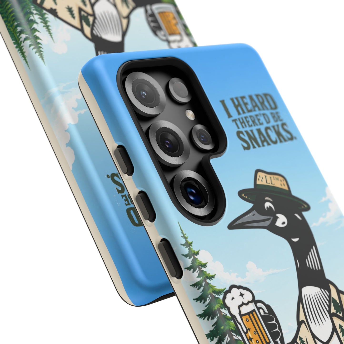 Phone Case — 'I Heard There'd Be Snacks' Rustic Drinking Loon Design
