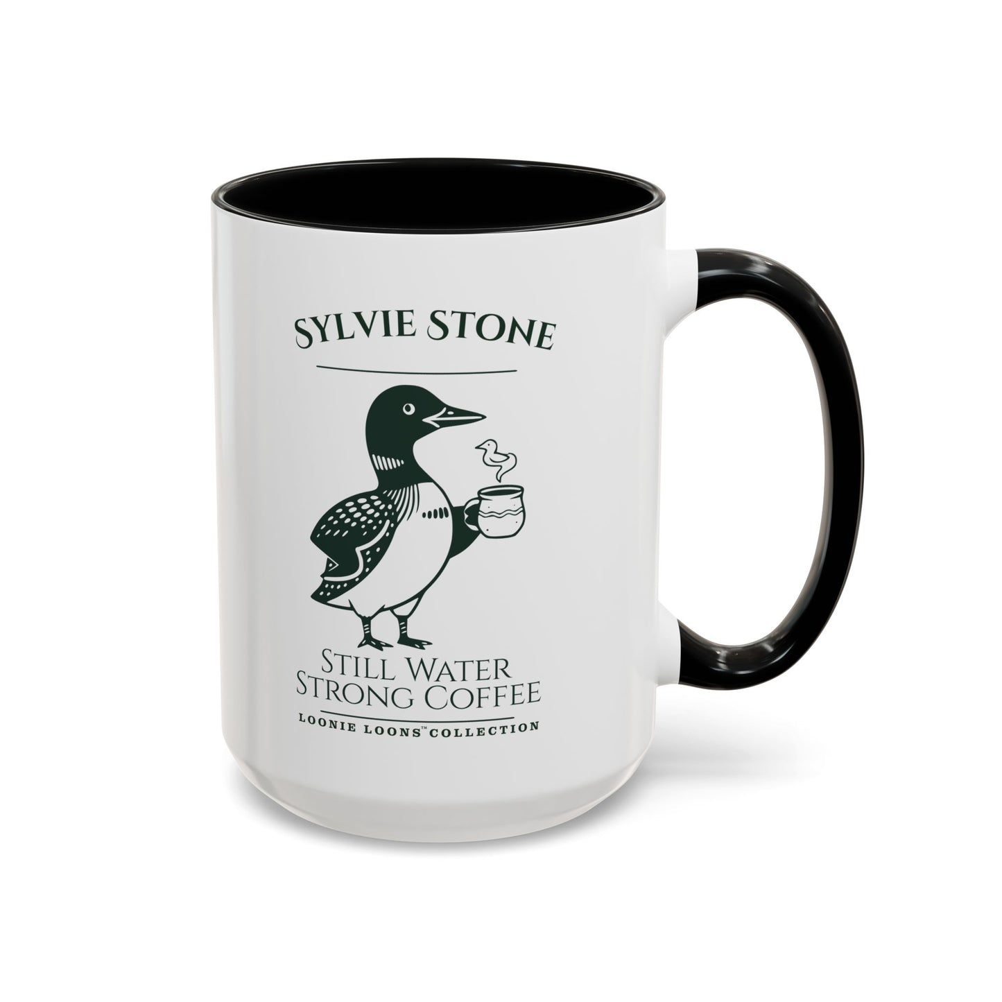 Sylvie Stone Cabin Coffee Mug – Cozy Northwoods Lake Mug