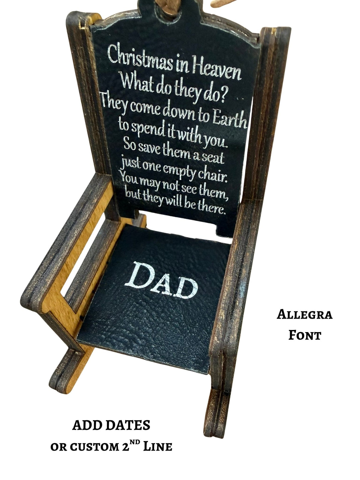Christmas in Heaven Memorial Rocking Chair Ornament - Personalized Keepsake