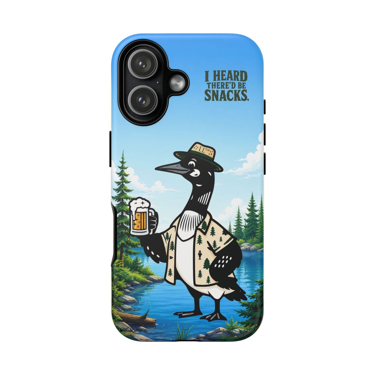 Phone Case — 'I Heard There'd Be Snacks' Rustic Drinking Loon Design