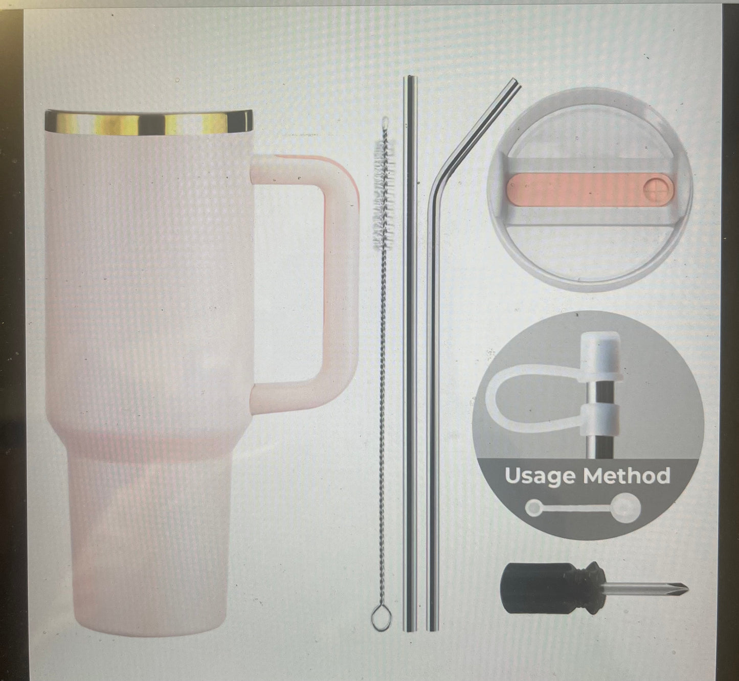 Personalized 40oz Tumbler with Handle – Custom Laser Engraved