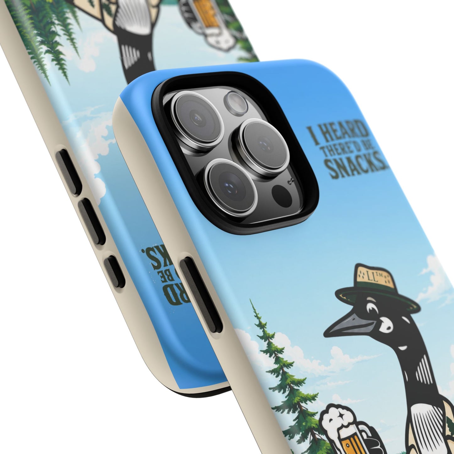 Phone Case — 'I Heard There'd Be Snacks' Rustic Drinking Loon Design