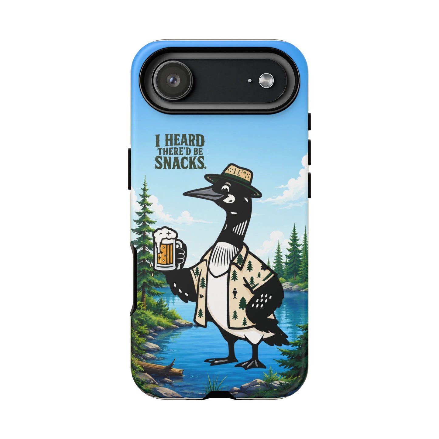 Phone Case — 'I Heard There'd Be Snacks' Rustic Drinking Loon Design