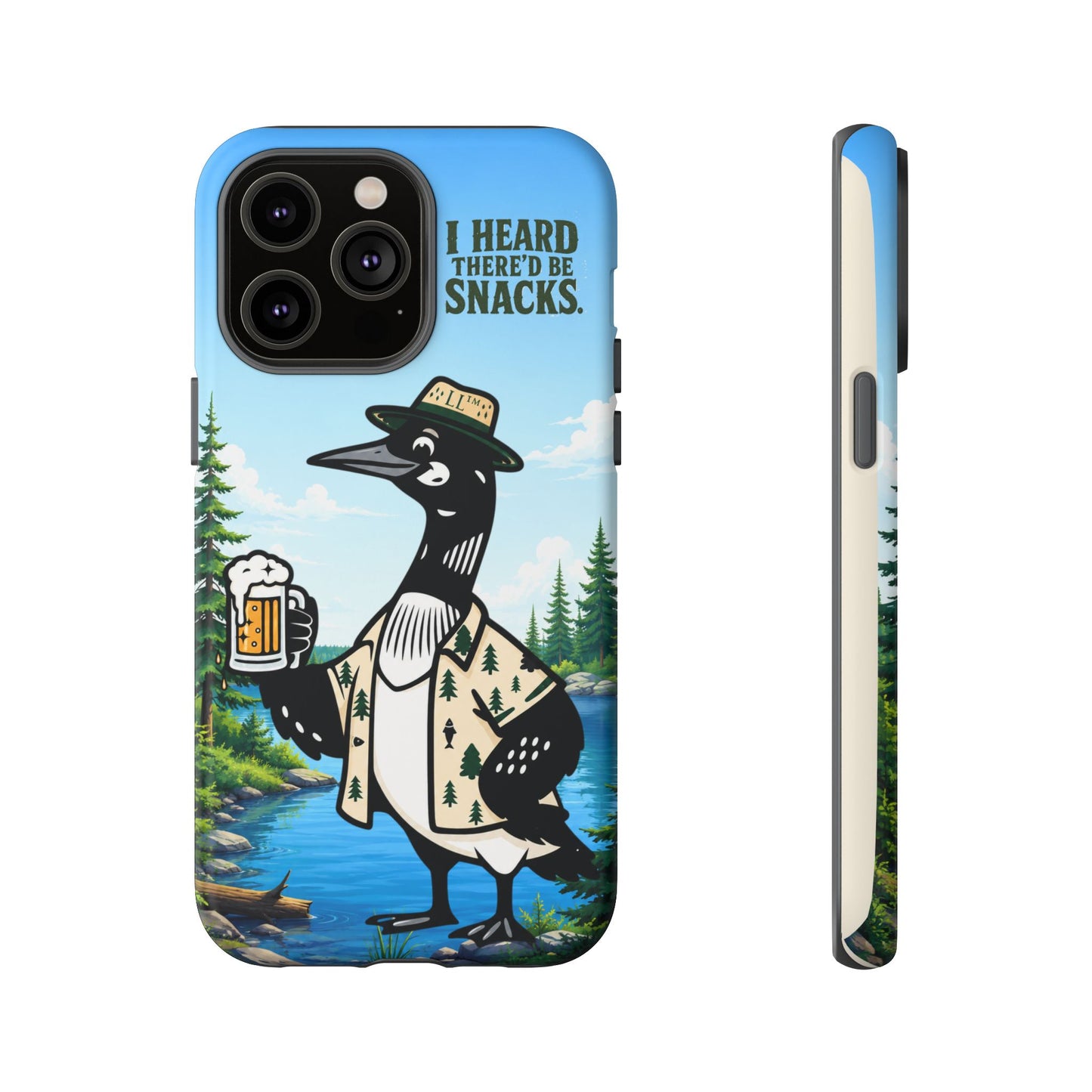 Phone Case — 'I Heard There'd Be Snacks' Rustic Drinking Loon Design