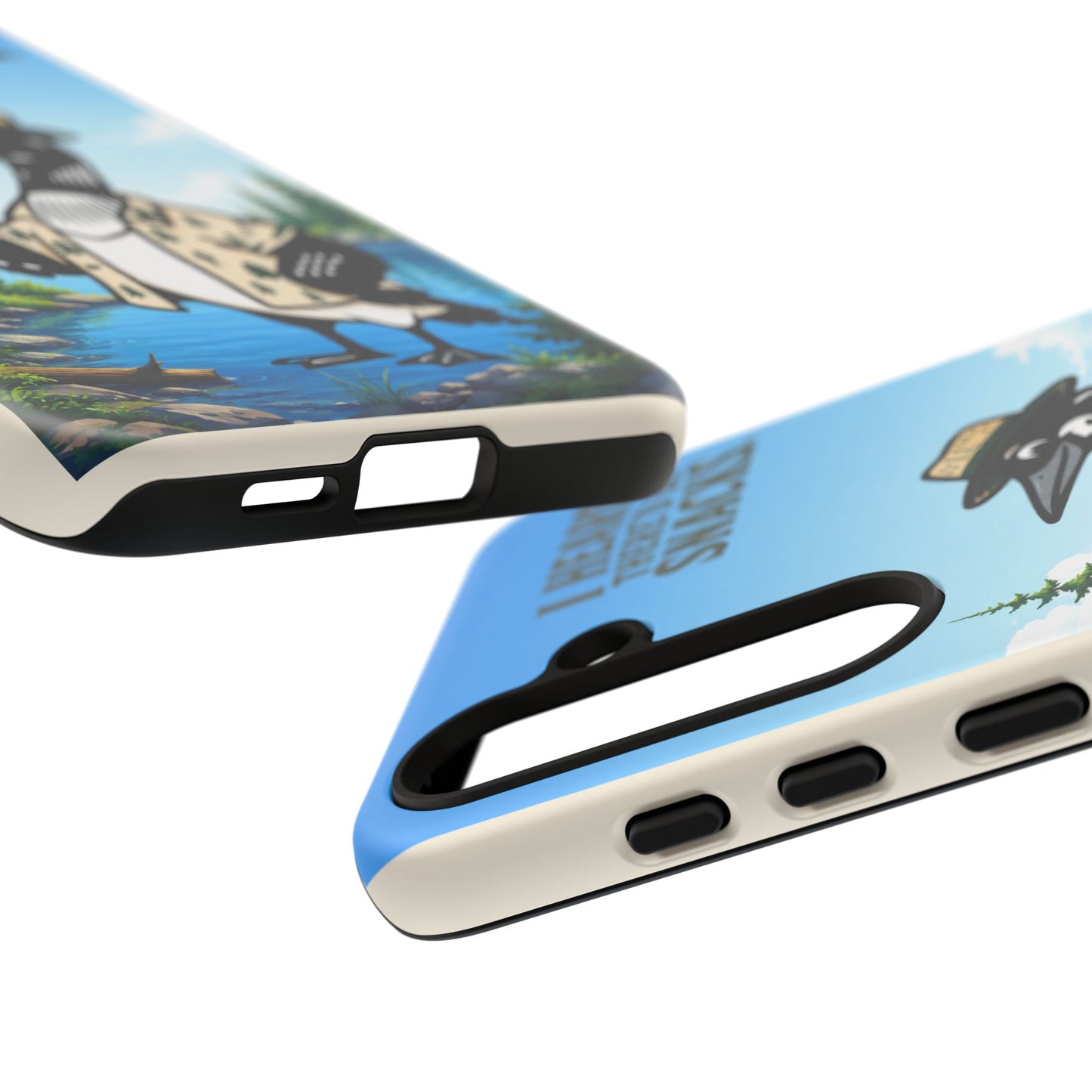 Phone Case — 'I Heard There'd Be Snacks' Rustic Drinking Loon Design
