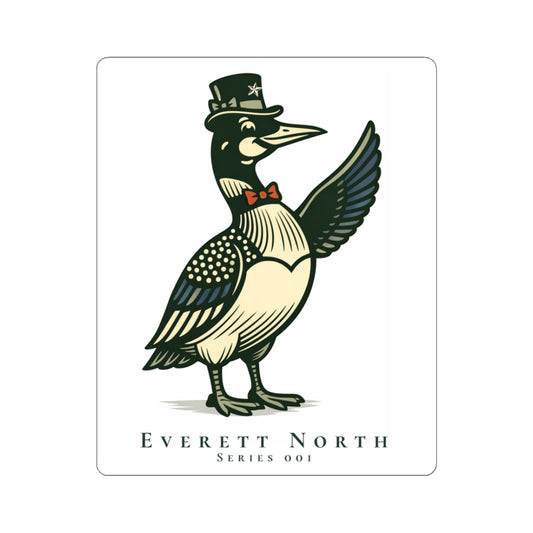 Everett North Sticker – Loonie Loons™ Heritage Collection – Series 001 Northwoods Loon Decal