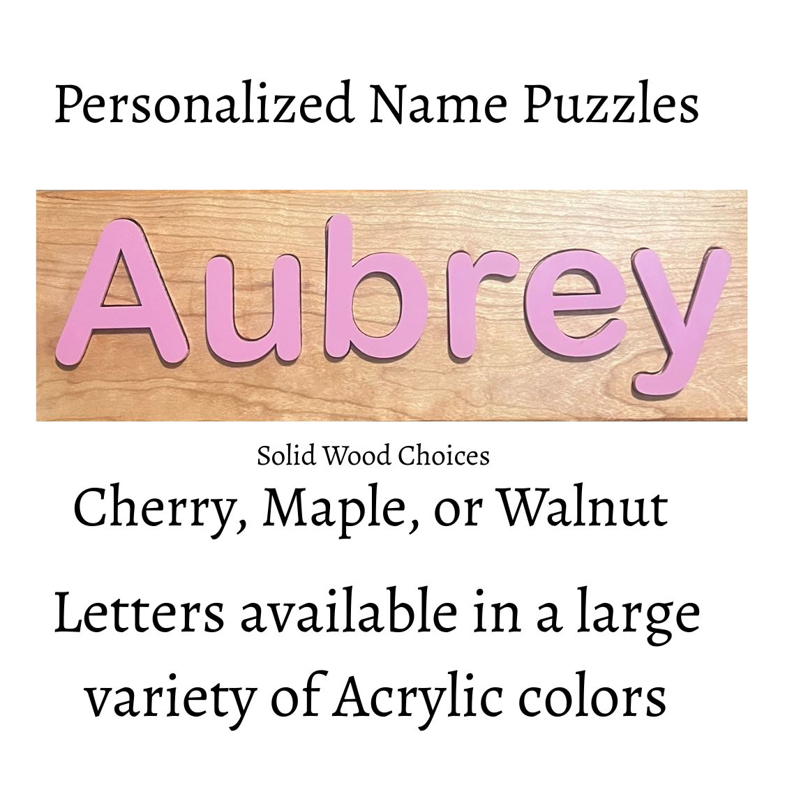 Personalized Wooden Name Puzzle for Toddlers with Acrylic Letters