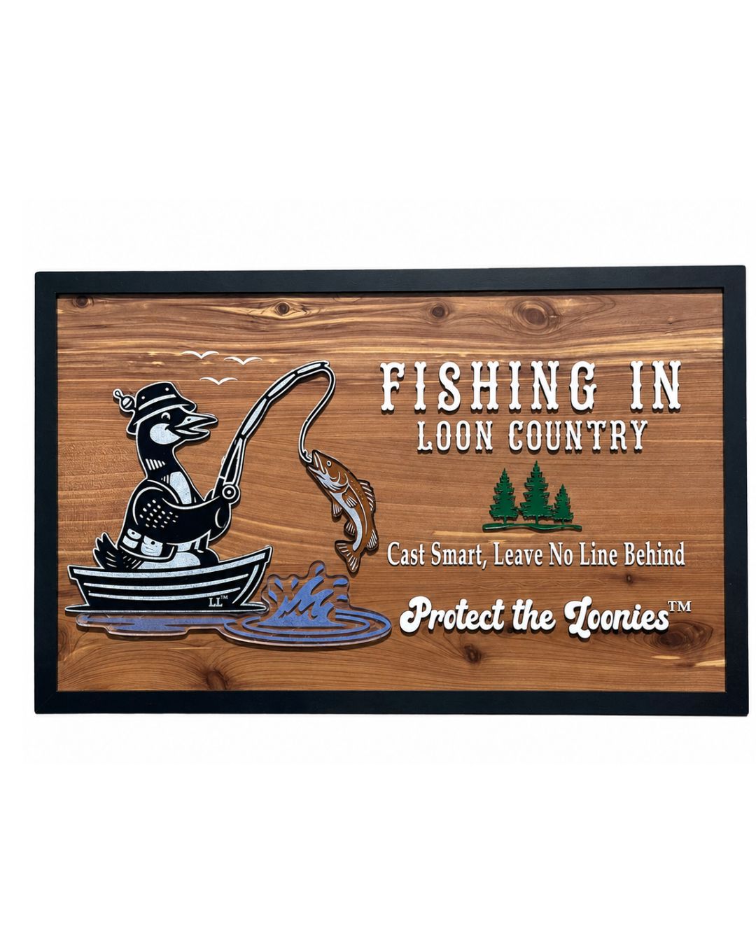 Fishing in Loon Country – Lucky Lenny Edition | Cedar Cabin Sign