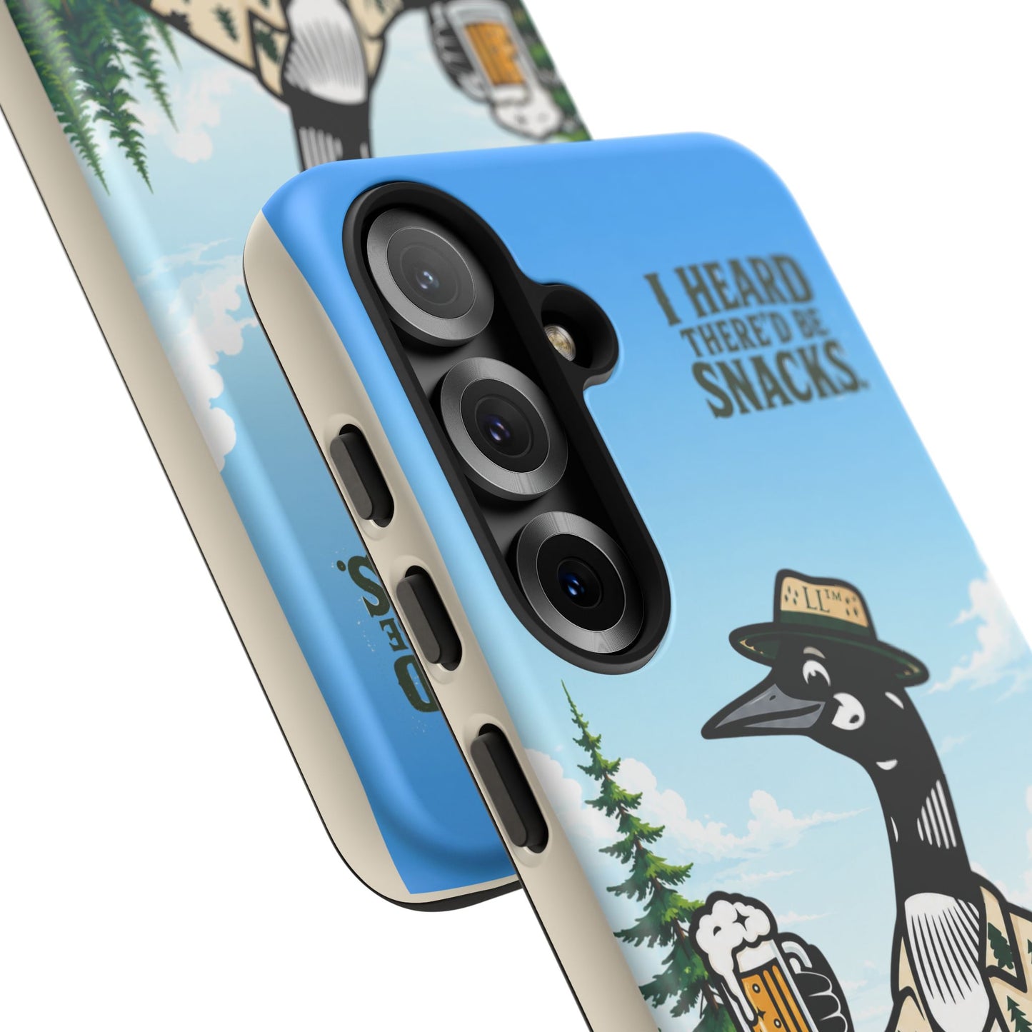 Phone Case — 'I Heard There'd Be Snacks' Rustic Drinking Loon Design