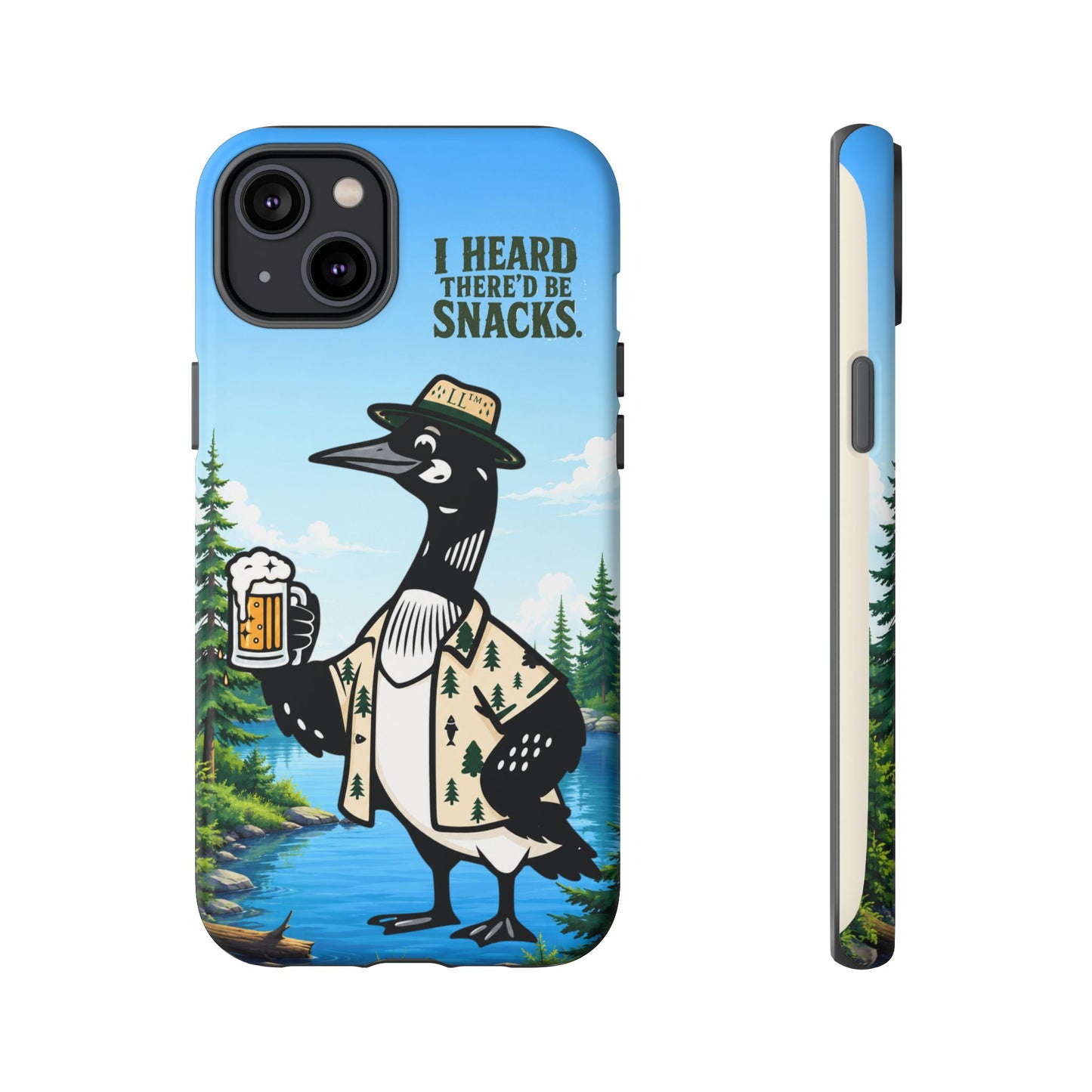 Phone Case — 'I Heard There'd Be Snacks' Rustic Drinking Loon Design
