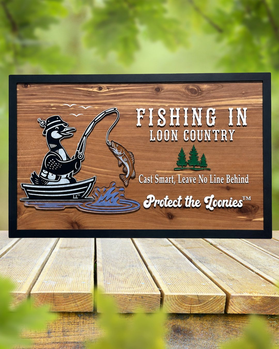 Fishing in Loon Country – Lucky Lenny Edition | Cedar Cabin Sign