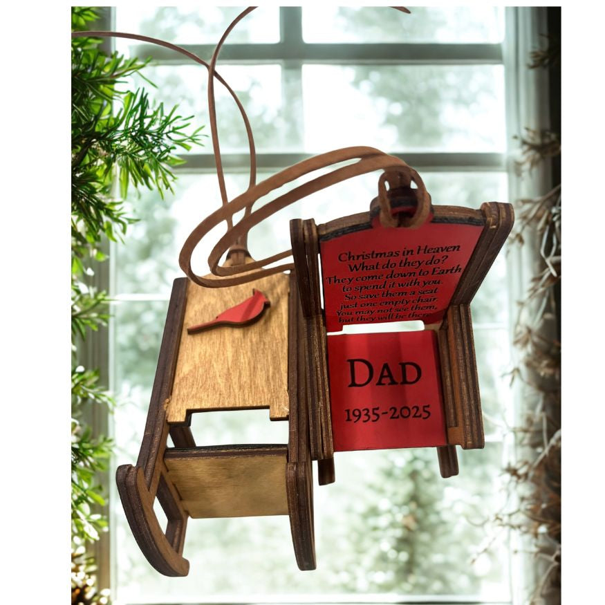 Save A Seat Memorial Rocking Chair Ornament Personalized Keepsake
