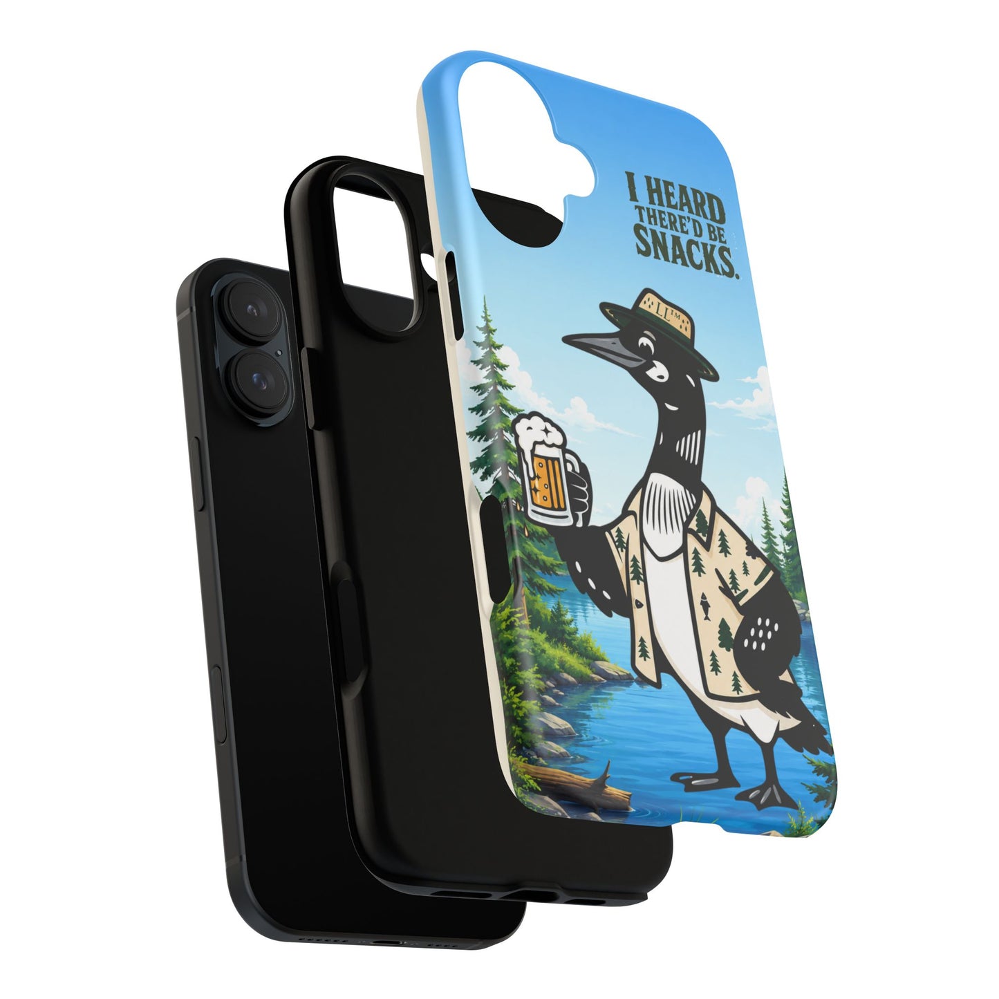 Phone Case — 'I Heard There'd Be Snacks' Rustic Drinking Loon Design