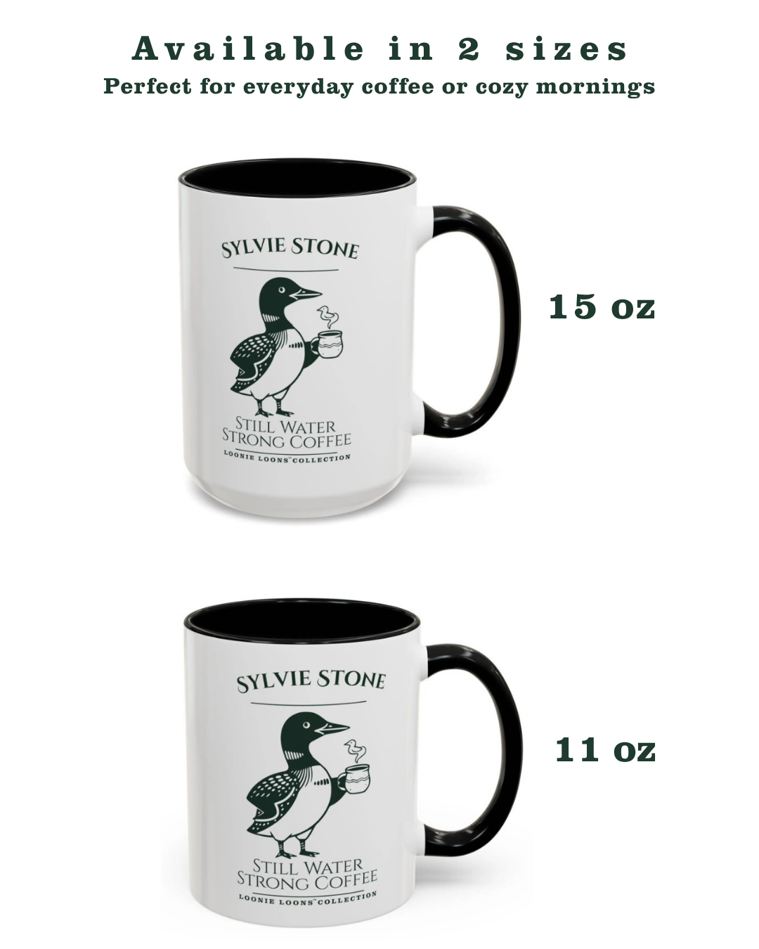Sylvie Stone Cabin Coffee Mug – Cozy Northwoods Lake Mug