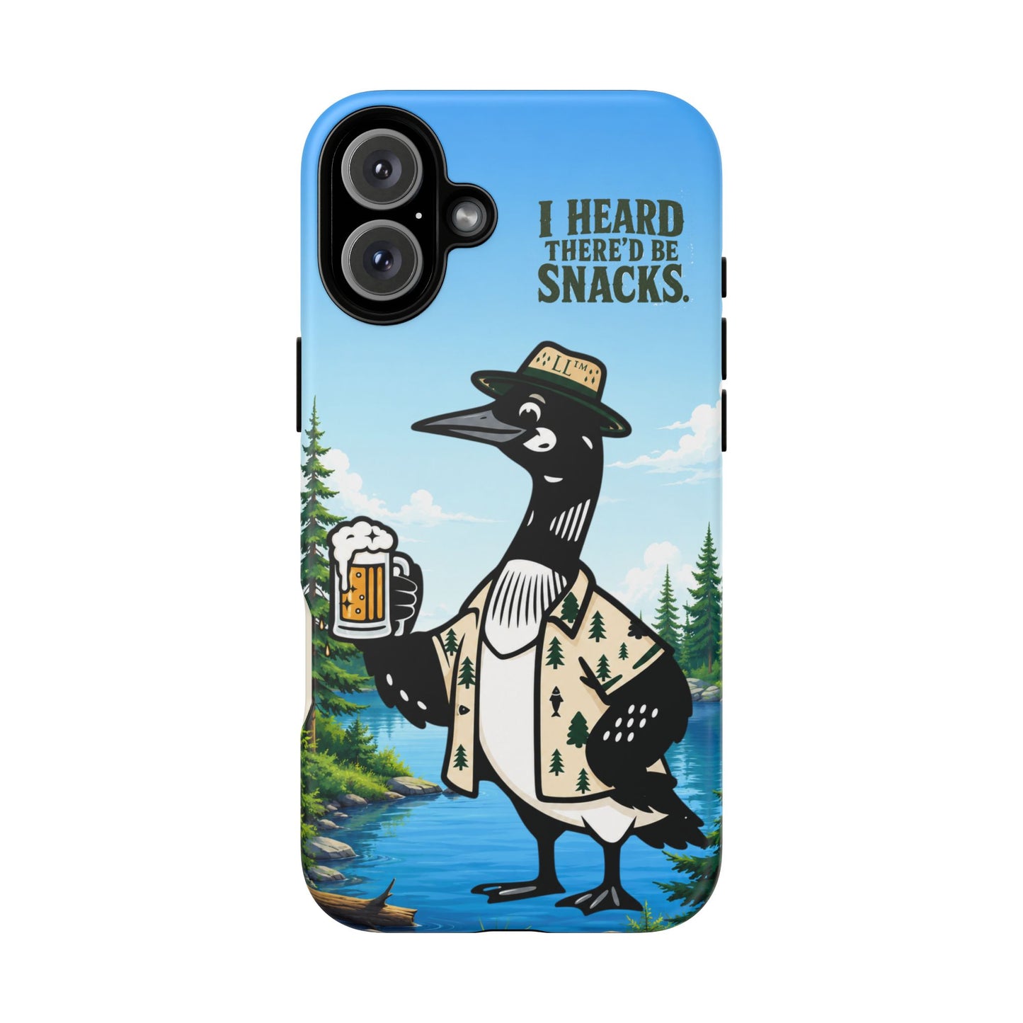 Phone Case — 'I Heard There'd Be Snacks' Rustic Drinking Loon Design