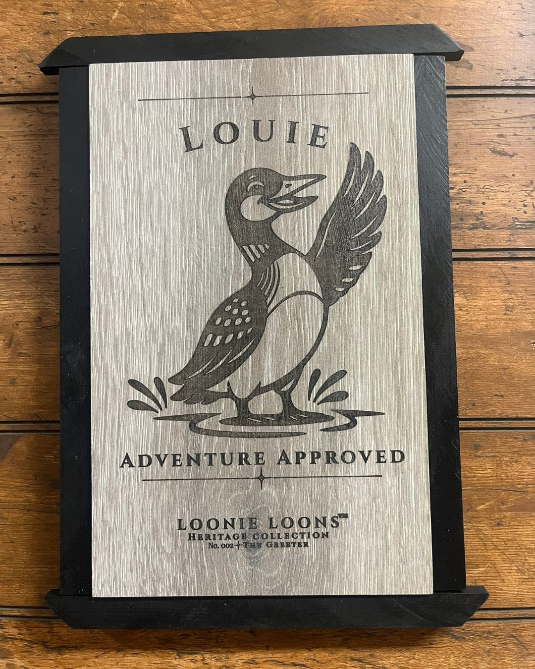 Northwoods Cabin Wall Art – Louie the Greeter Loon Sign | Rustic Lake House Decor | Loonie Loons™ Heritage Collection
