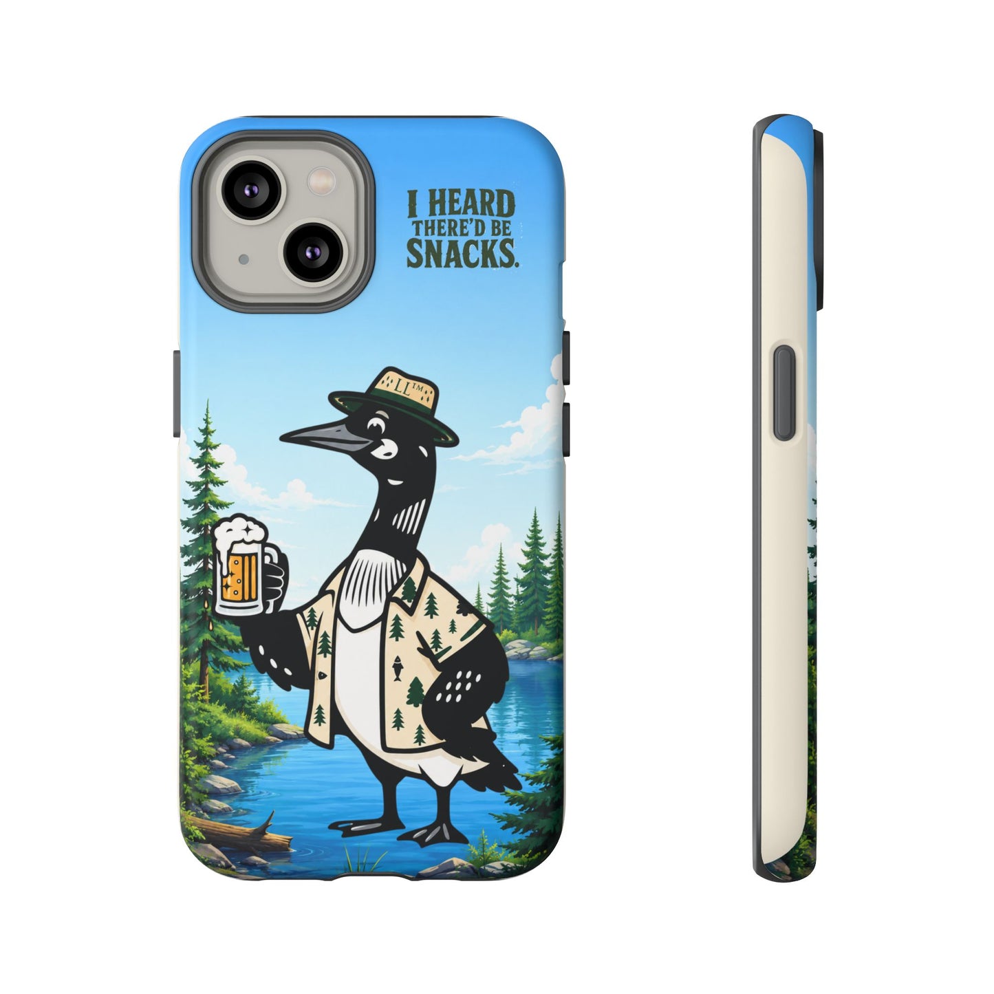 Phone Case — 'I Heard There'd Be Snacks' Rustic Drinking Loon Design