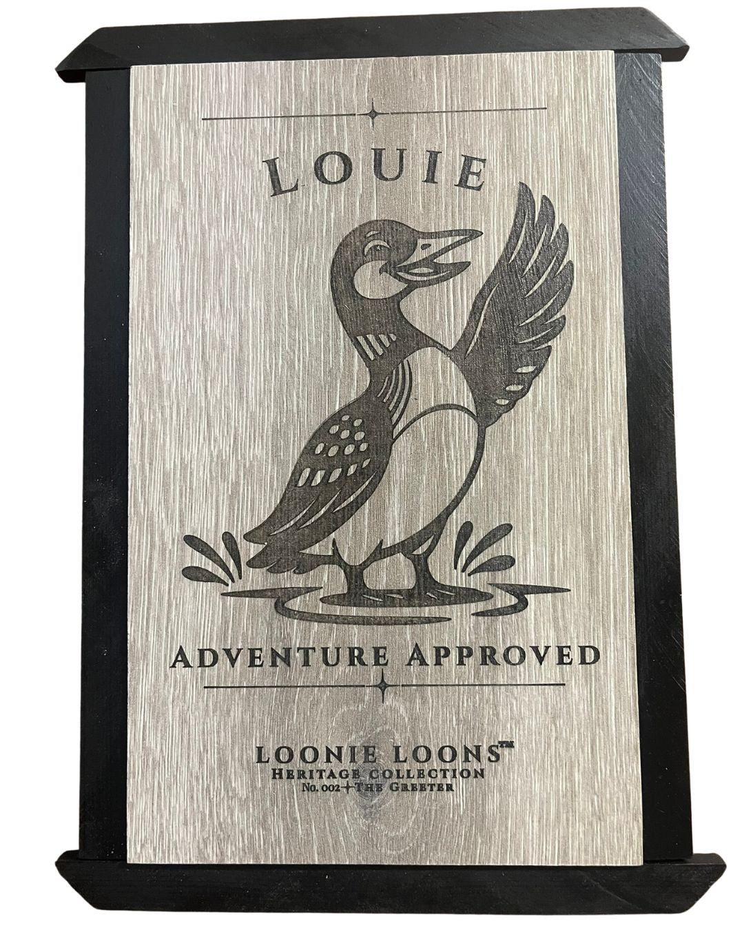 Northwoods Cabin Wall Art – Louie the Greeter Loon Sign | Rustic Lake House Decor | Loonie Loons™ Heritage Collection