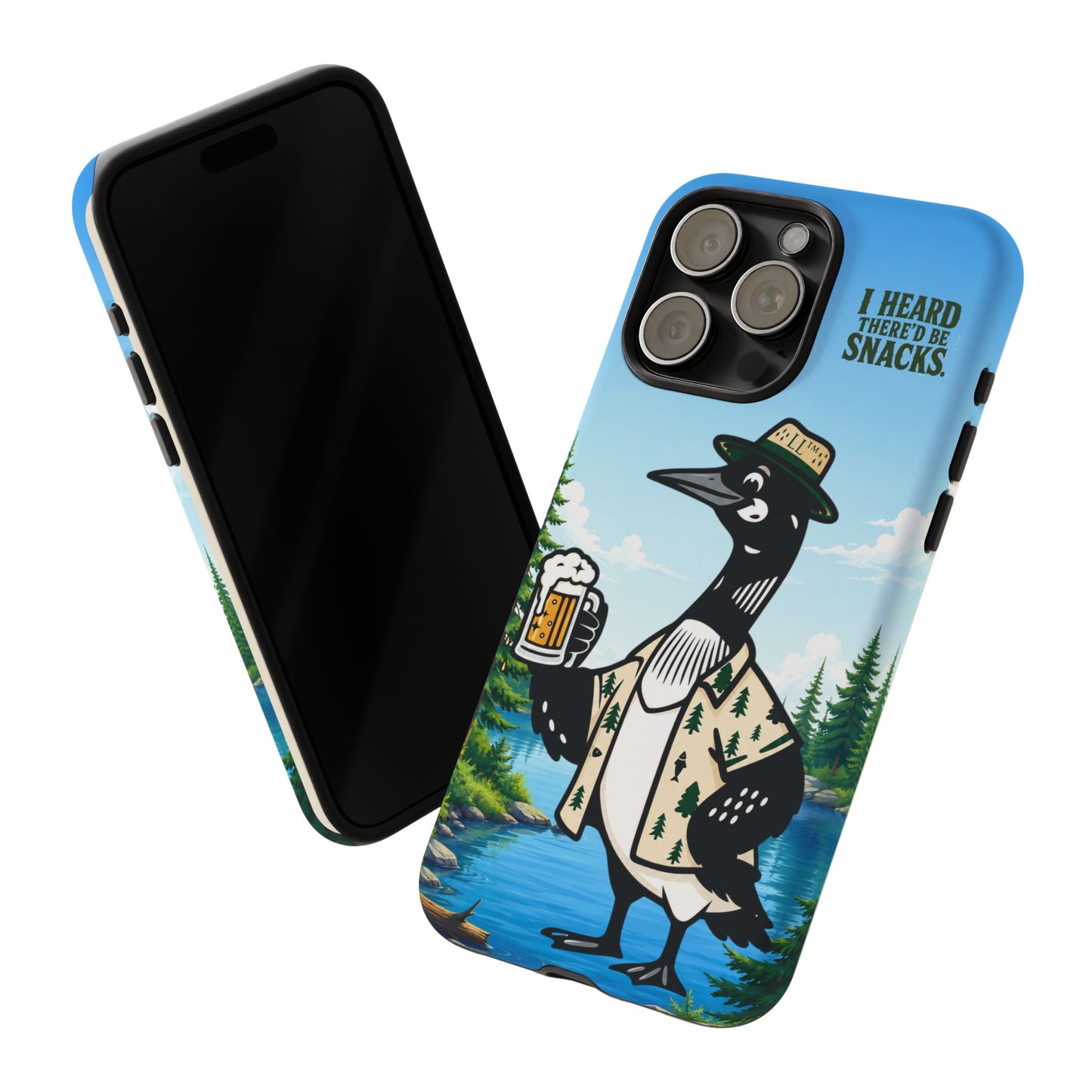 Phone Case — 'I Heard There'd Be Snacks' Rustic Drinking Loon Design