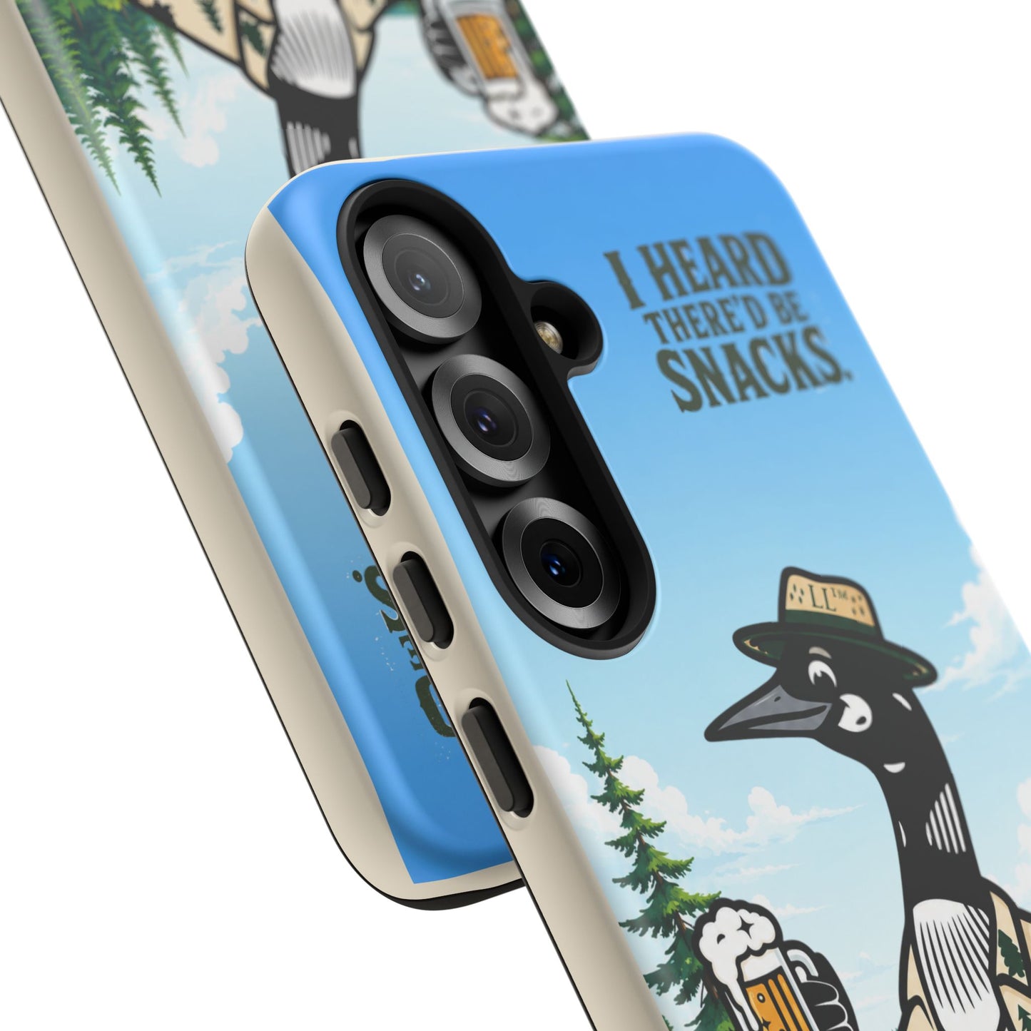 Phone Case — 'I Heard There'd Be Snacks' Rustic Drinking Loon Design