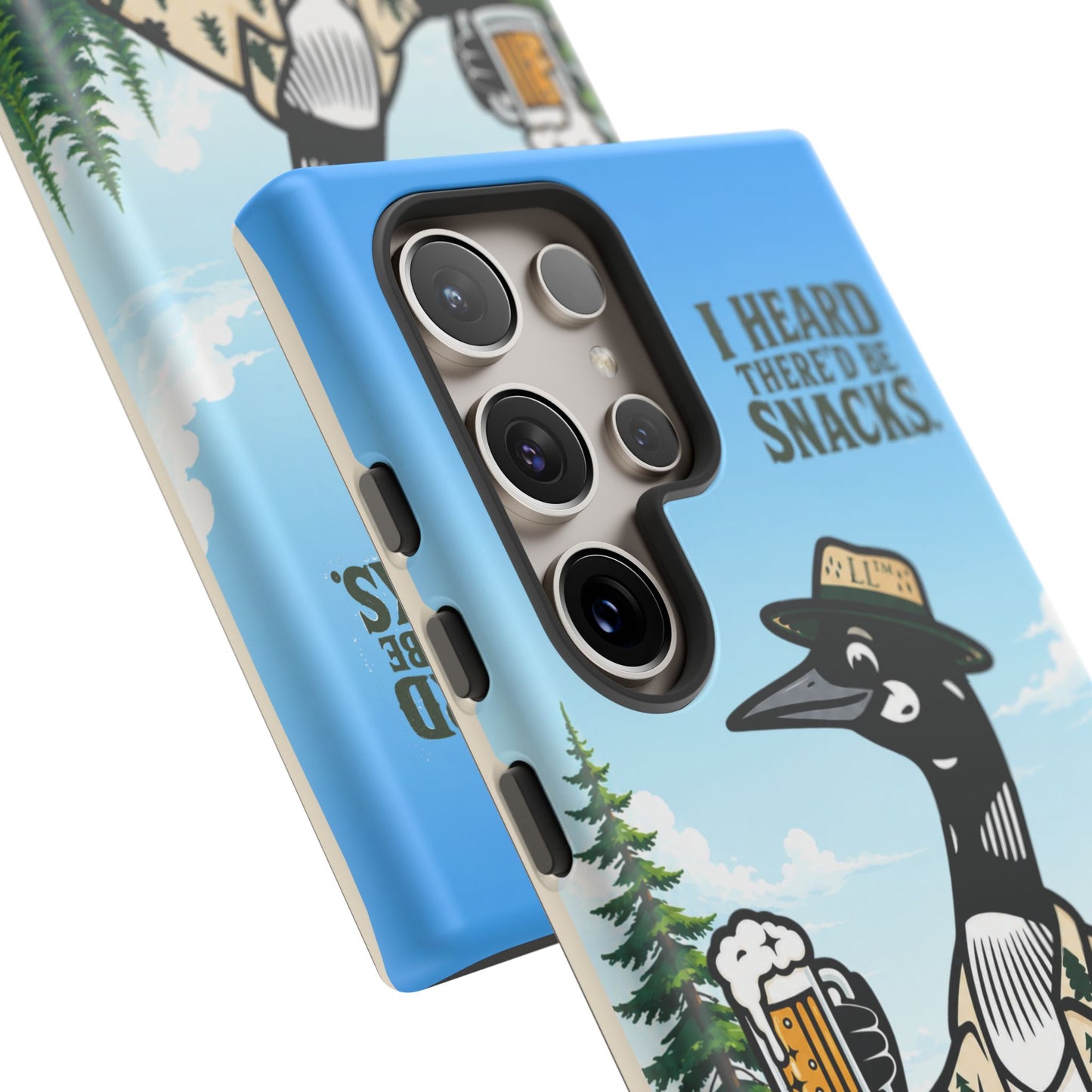 Phone Case — 'I Heard There'd Be Snacks' Rustic Drinking Loon Design