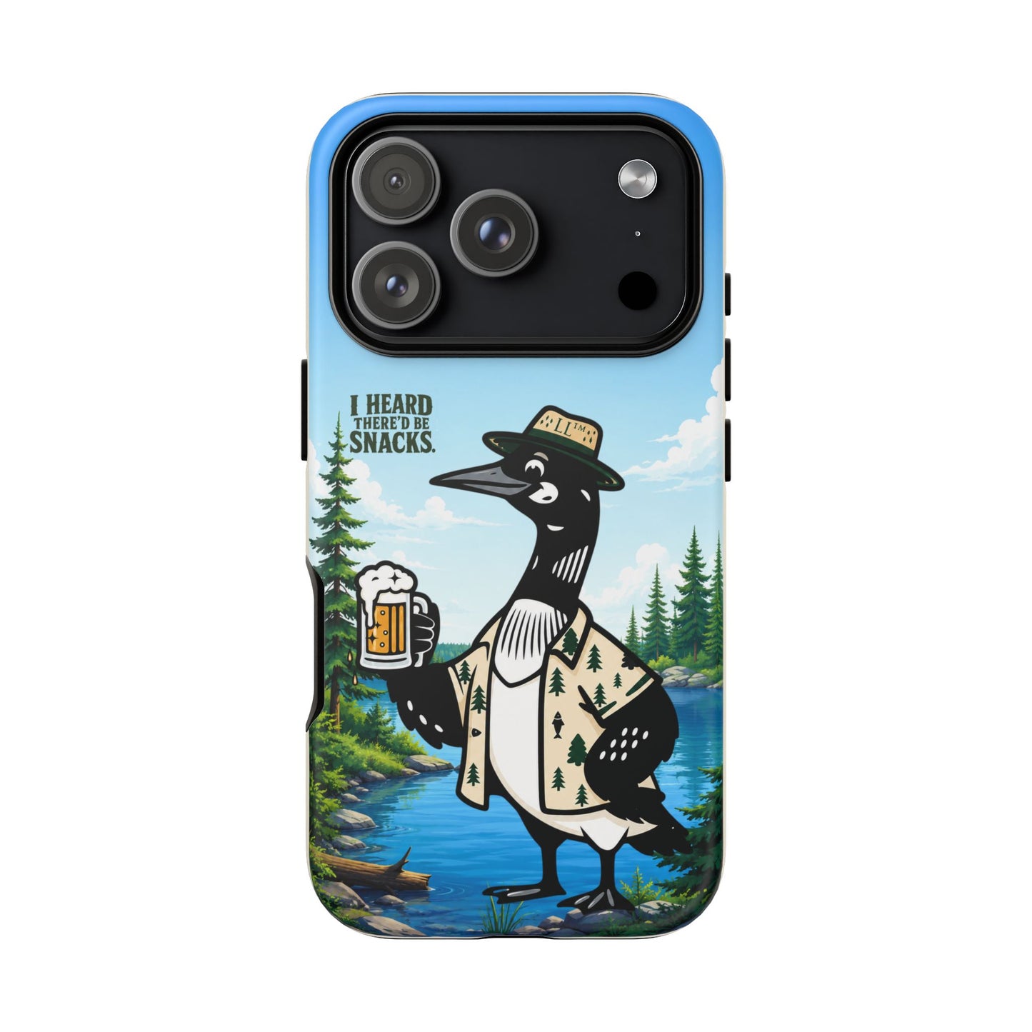 Phone Case — 'I Heard There'd Be Snacks' Rustic Drinking Loon Design