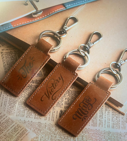 Personalized Brown Leather Keychain for Stylish Everyday Carry