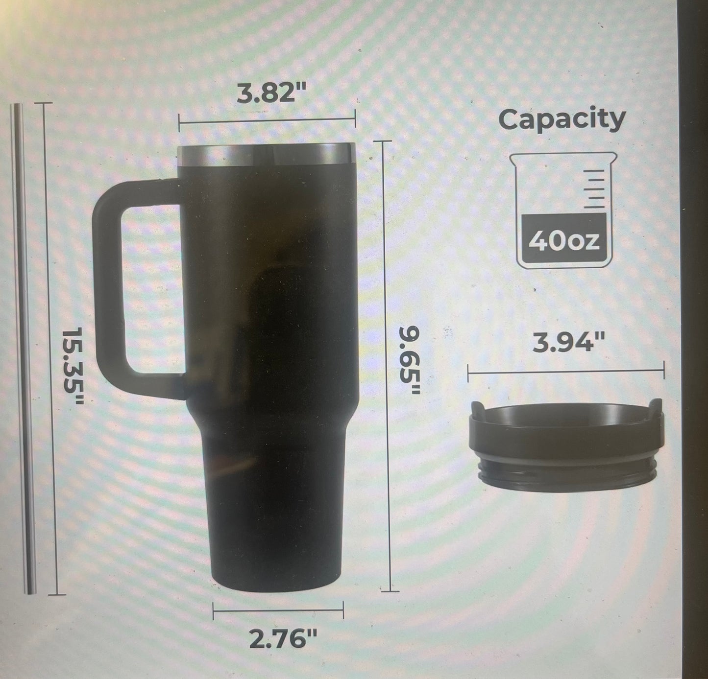 Personalized 40oz Tumbler with Handle – Custom Laser Engraved