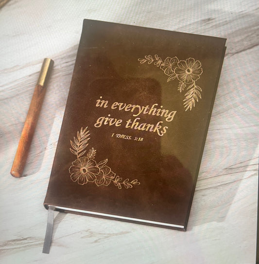 Personalized Brown to Gold Engravable Notebook for Journaling