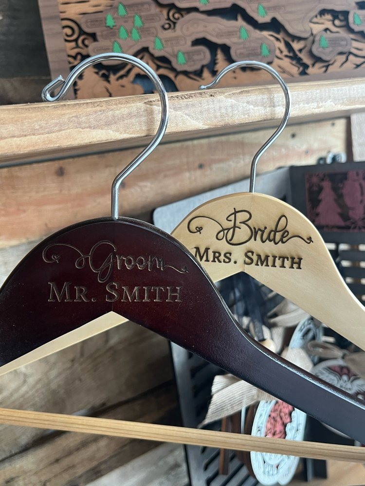 Personalized Wooden Hanger with Custom Engraved Design Options