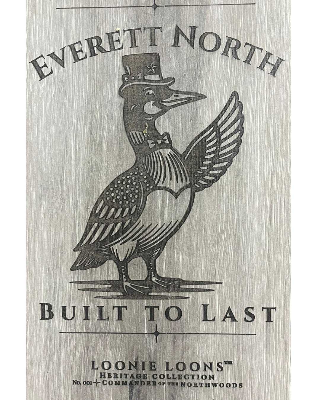 Northwoods Cabin Wall Art – Everett North Loon Sign | Rustic Lake House Decor | Loonie Loons™ Heritage Collection No. 001